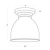 Pantry Flush Mount with dimensions. Dimension view.
