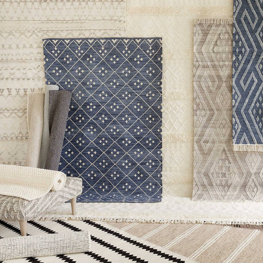 Kota Indigo Woven Wool Rug Rugs