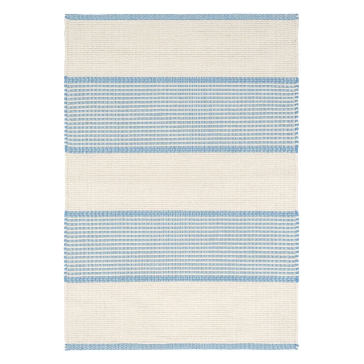 La Mirada Asiatic Blue Woven Cotton Rug. Top view.