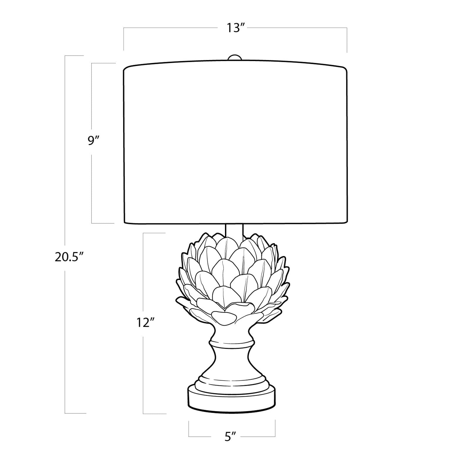 Leafy Artichoke Ceramic Table Lamp Table Lamps