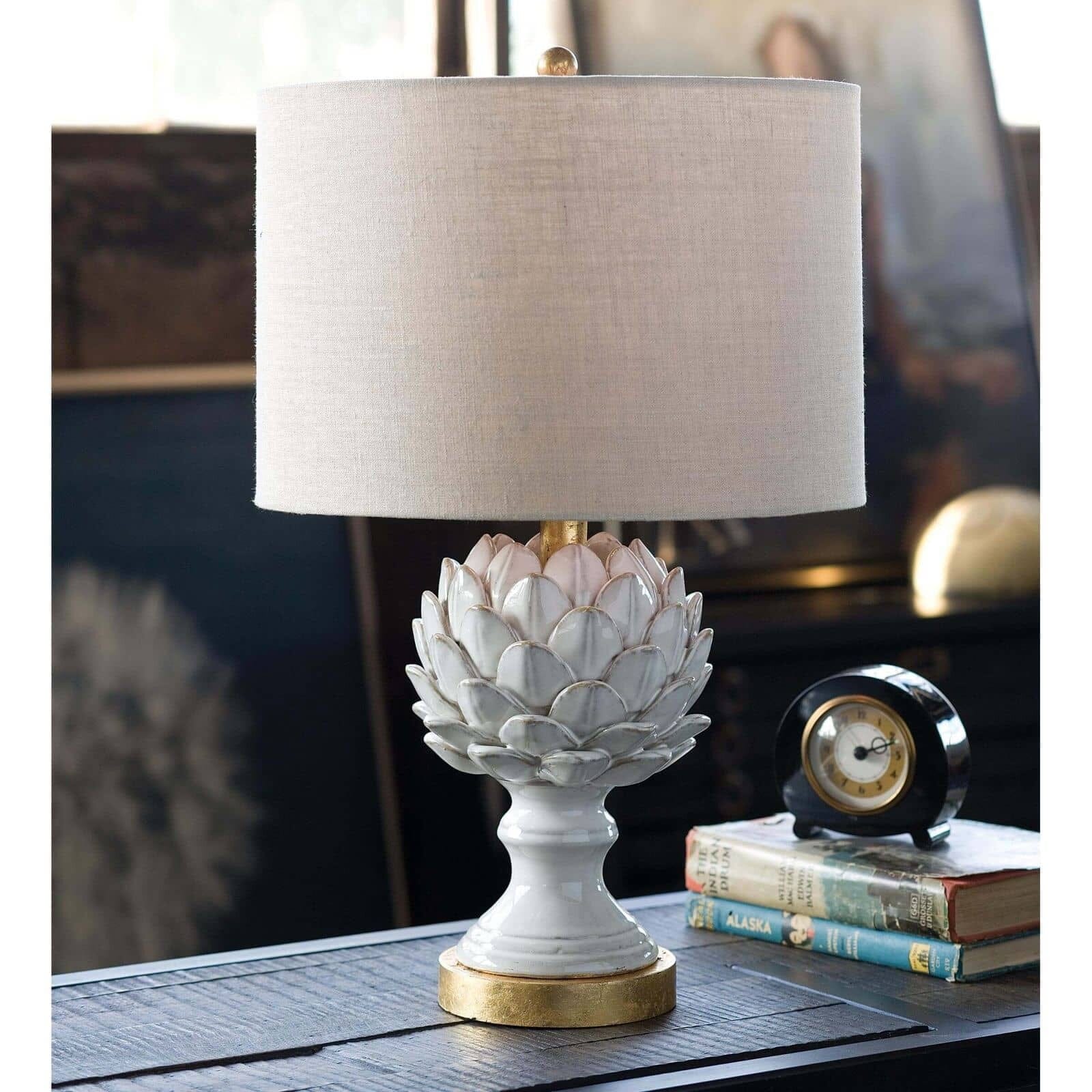 Leafy Artichoke Ceramic Table Lamp Table Lamps
