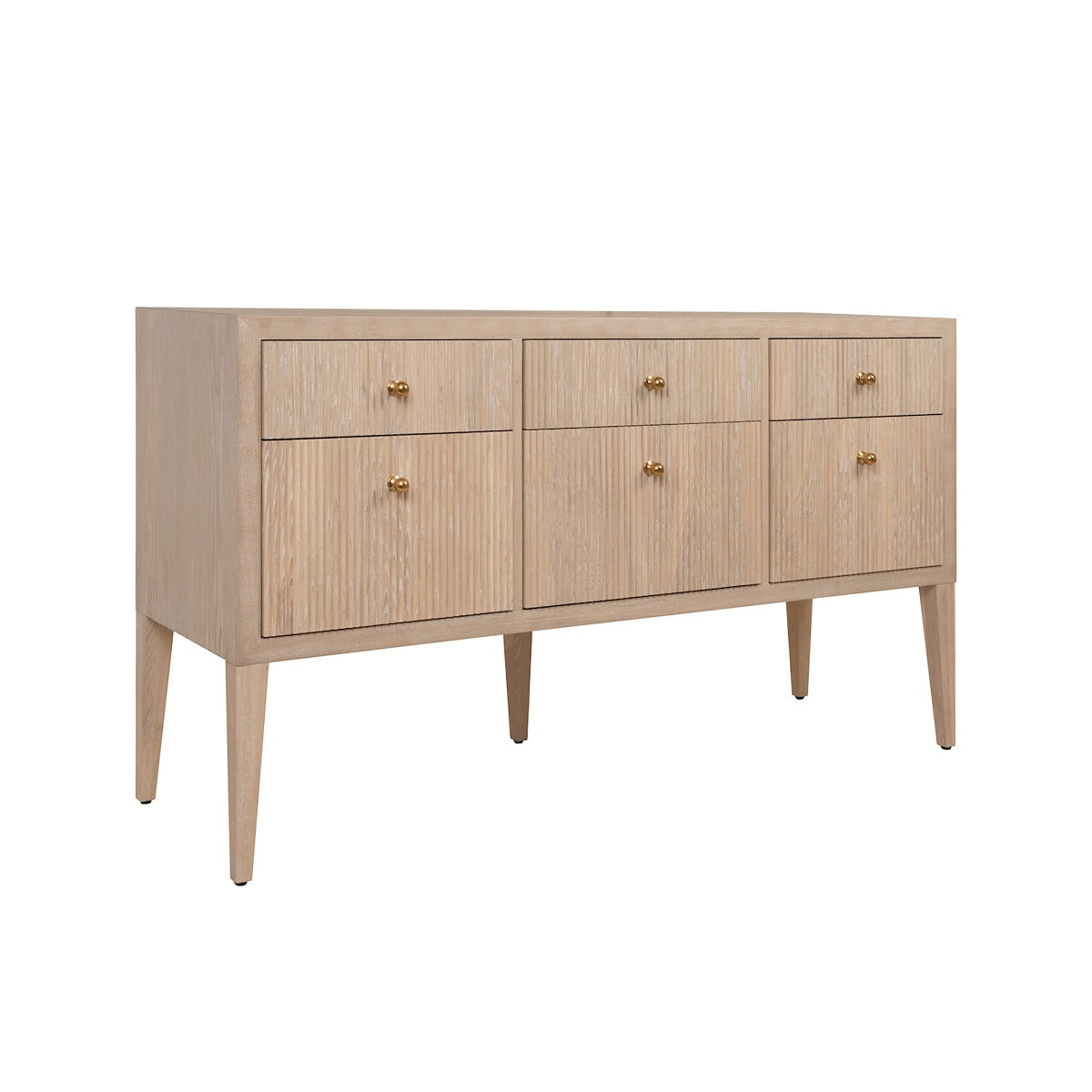 Lenore Dresser Cerused Oak. Right angle view.
