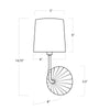 Parasol Sconce with dimensions. Dimension view.