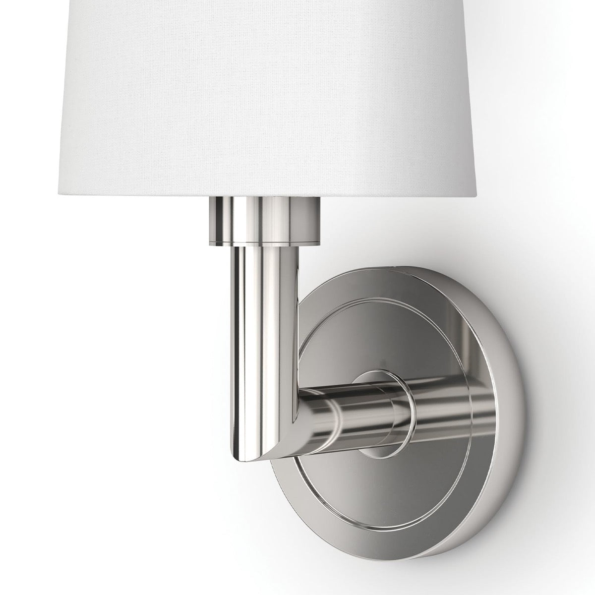 Legend Single Sconce Polished Nickel mounting detail. Detail view.