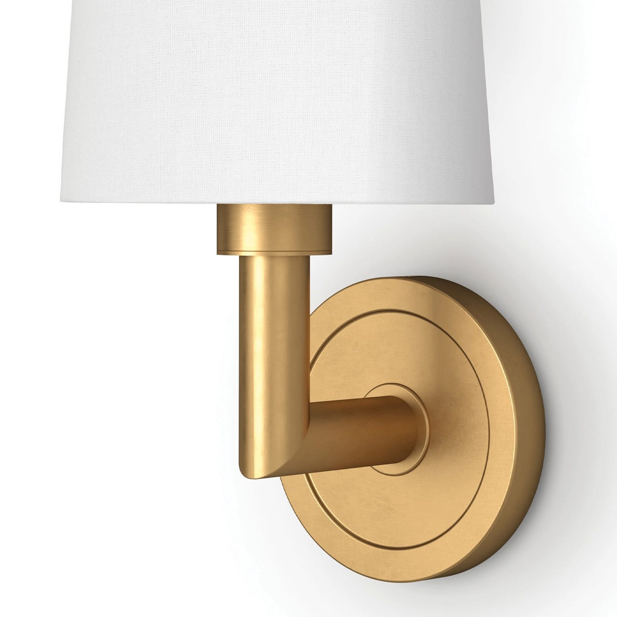 Legend Single Sconce Natural Brass mounting detail. Detail view.