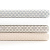 Lodi Silver Matelasse Coverlet. Styled view.