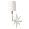 Celeste Sconce Polished Nickel & White. Left angle view.