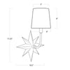 Celeste Sconce with dimensions. Dimension view.