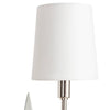 Celeste Sconce Polished Nickel & White shade. Detail view.