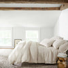 Lush Linen Ivory Duvet Cover styled in a neutral bedroom. Styled view.