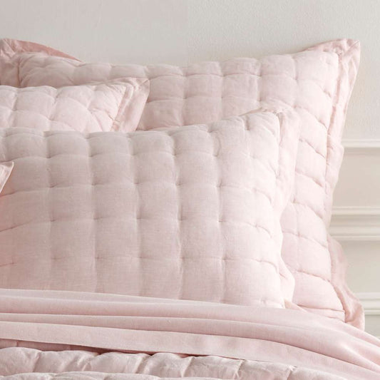 Lush Linen Slipper Pink Puff Sham Bedding