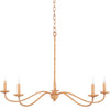 Lyra Rattan Chandelier. Front view.