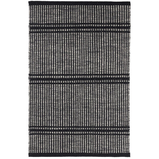 Malta Black Woven Wool Rug RUGS