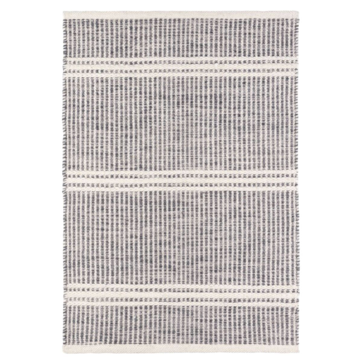 Malta Grey Woven Wool Rug. Top view.