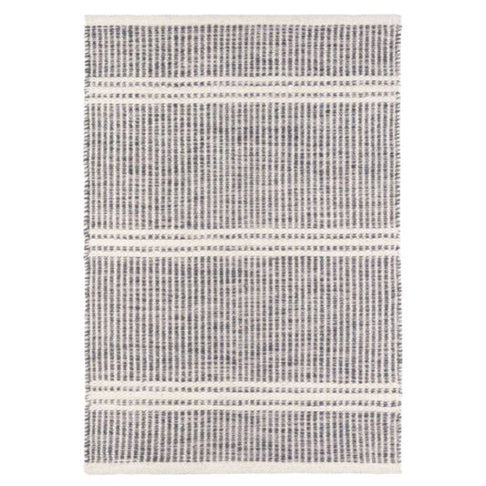 Malta Grey Woven Wool Rug. Top view.