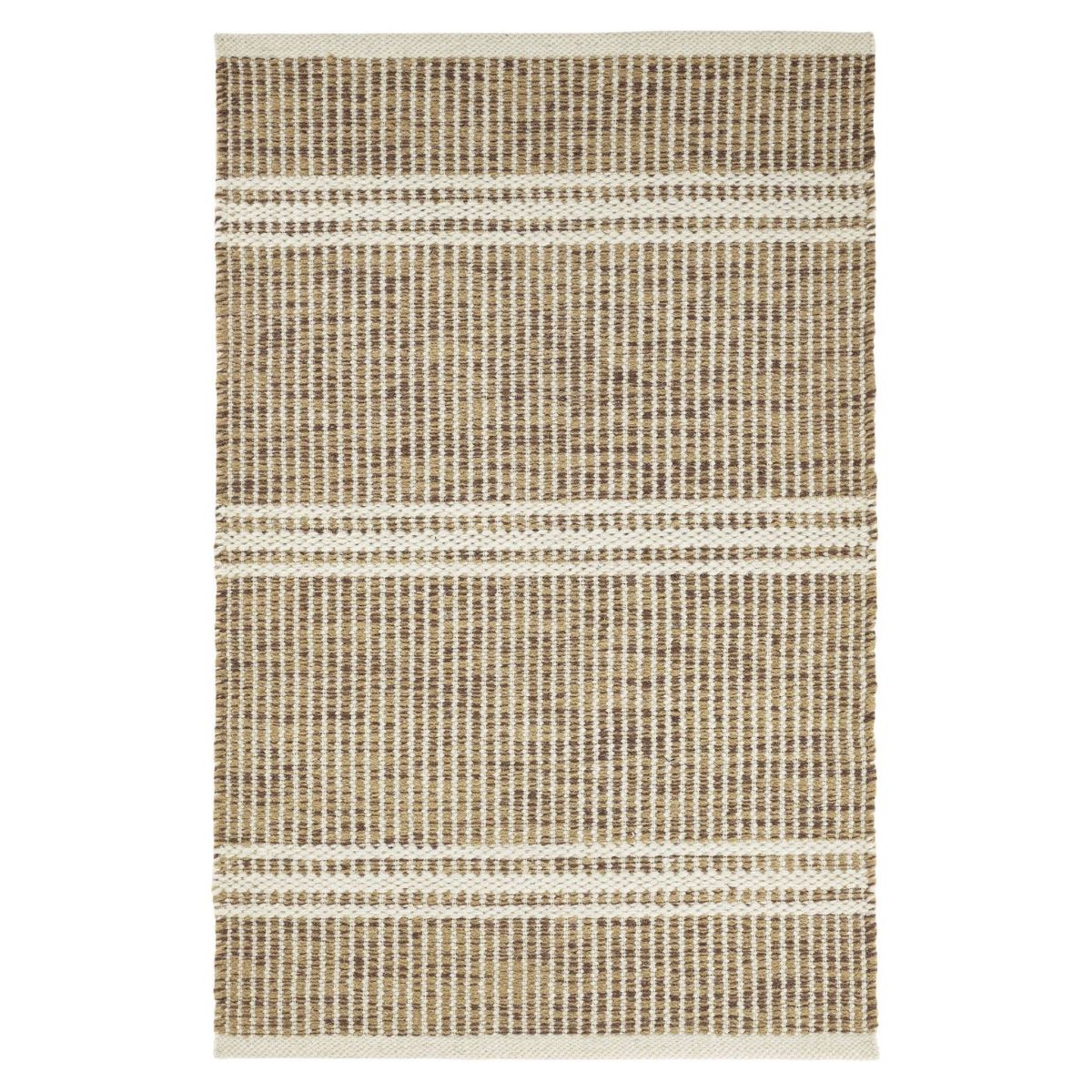 Malta Natural Woven Wool Rug. Top view.