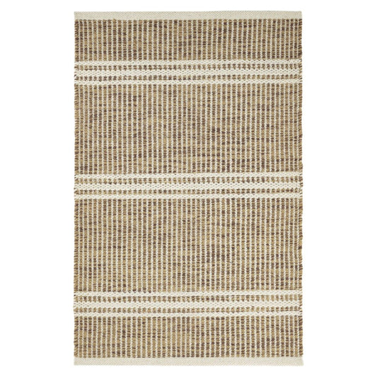 Malta Natural Woven Wool Rug. Top view.