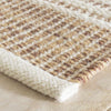 Malta Natural Woven Wool Rug corner detail. Close-up detail view.