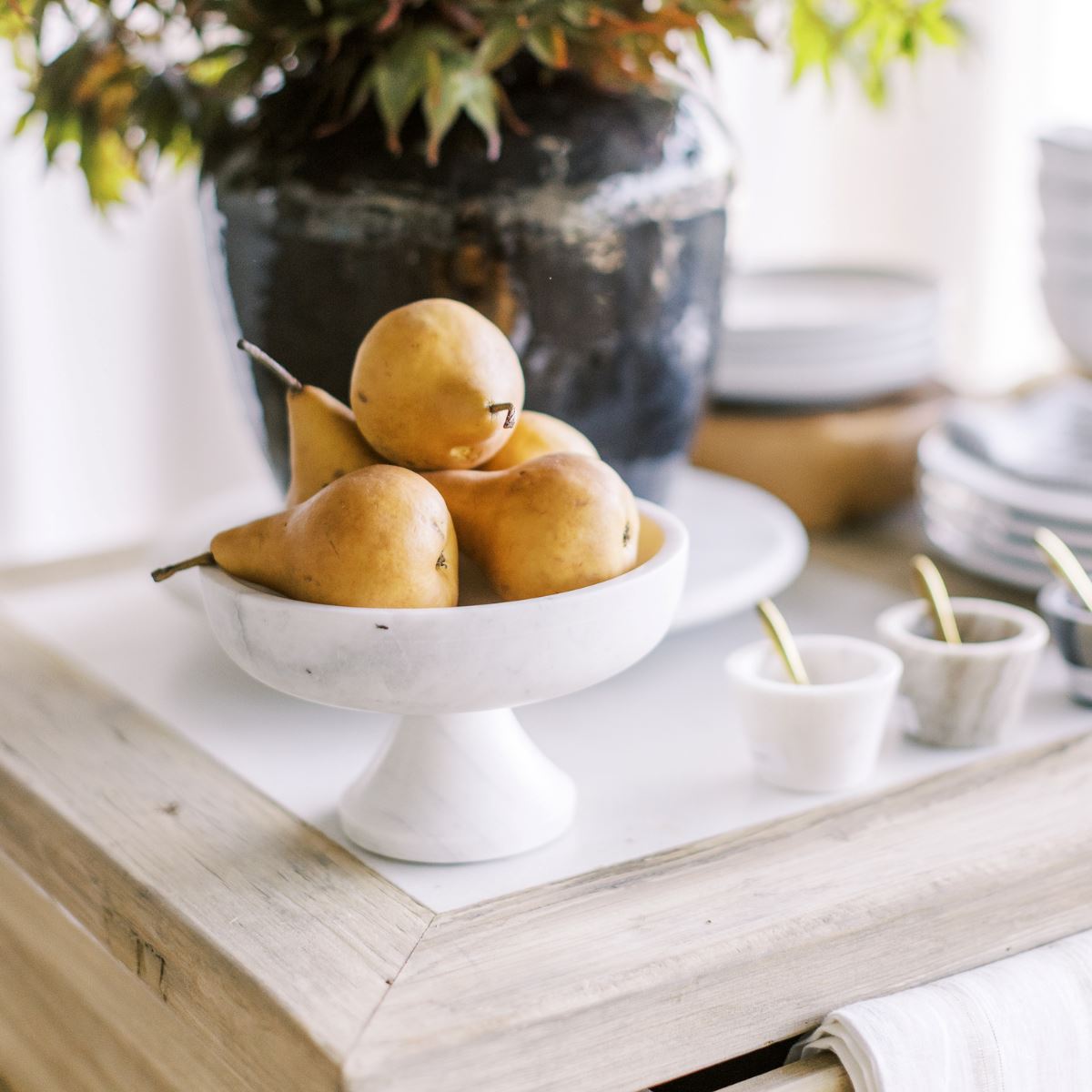Marble Pedestal Bowl Marble Accessories