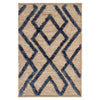Marco Navy Jute Soumak Woven Rug. Top view.
