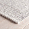 Marled Grey Woven Cotton Rug corner detail. Close-up detail view.