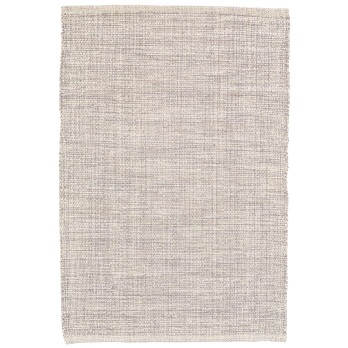 Marled Grey Woven Cotton Rug. Top view.