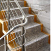 Marled Indigo Woven Cotton Rug as a stair runner. Styled view.