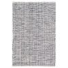 Marled Indigo Woven Cotton Rug. Top view.