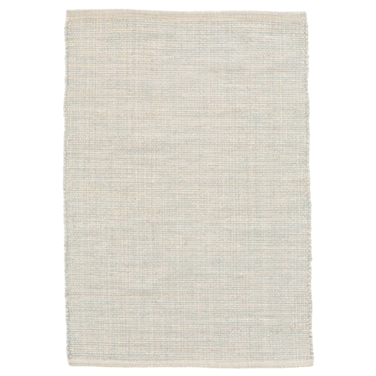 Marled Light Blue Woven Cotton Rug. Top view.