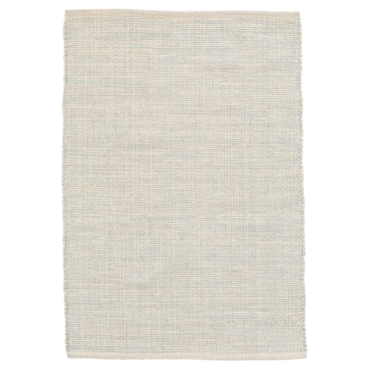 Marled Light Blue Woven Cotton Rug. Top view. 