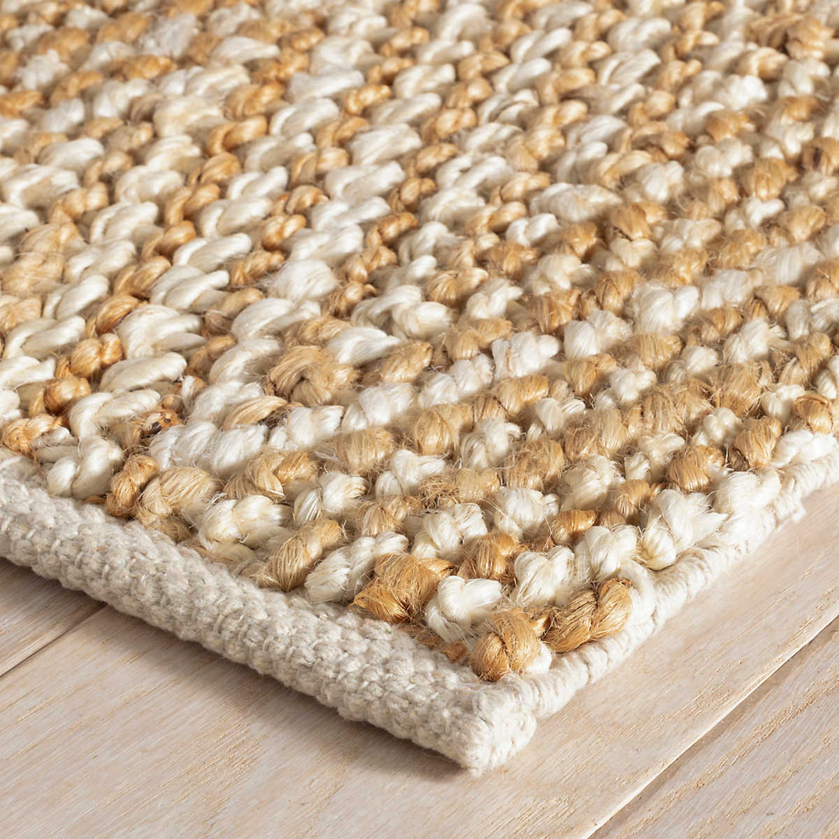 Meghan Ivory/Natural Woven Jute Rug RUGS