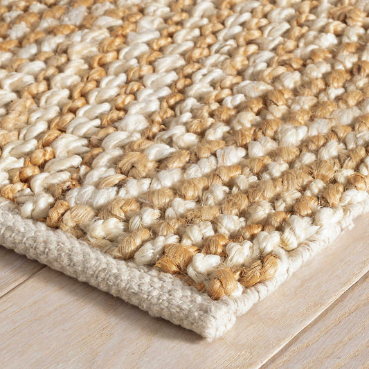 Meghan Ivory/Natural Woven Jute Rug RUGS