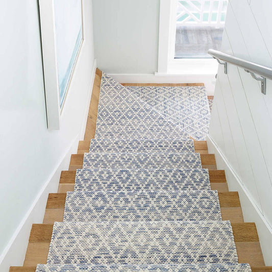 Melange Diamond Blue Woven Cotton Rug Rugs