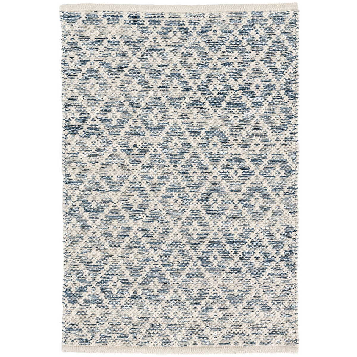 Melange Diamond Blue Woven Cotton Rug Rugs