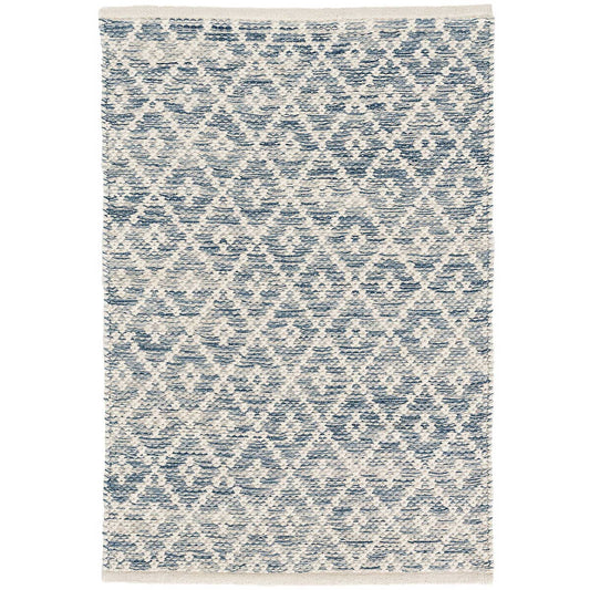 Melange Diamond Blue Woven Cotton Rug Rugs