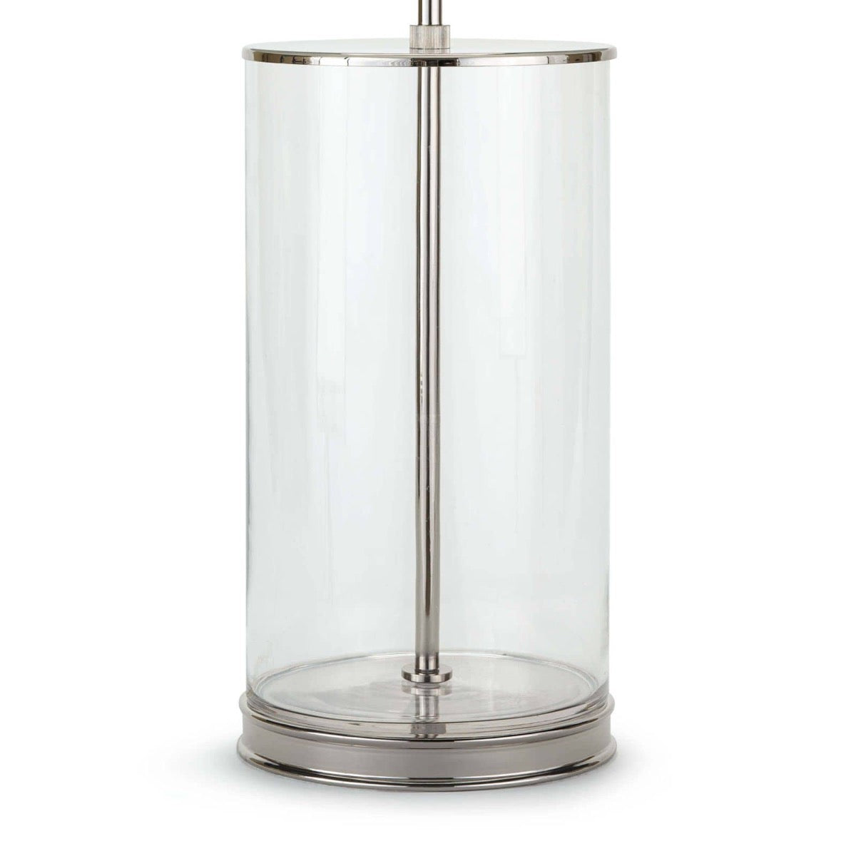 Magelian Glass Table Lamp Polished Nickel base. Detail view.