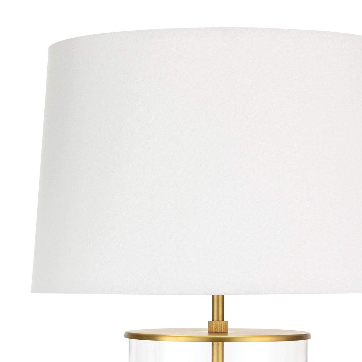 Magelian Glass Table Lamp Natural Brass shade. Detail view.