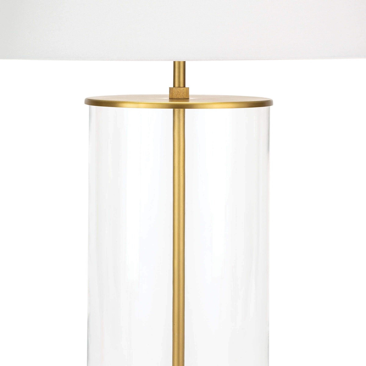 Magelian Glass Table Lamp Natural Brass centre. Detail view.