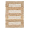 Milo Ivory Woven Jute/Cotton Rug reverse. Top view.