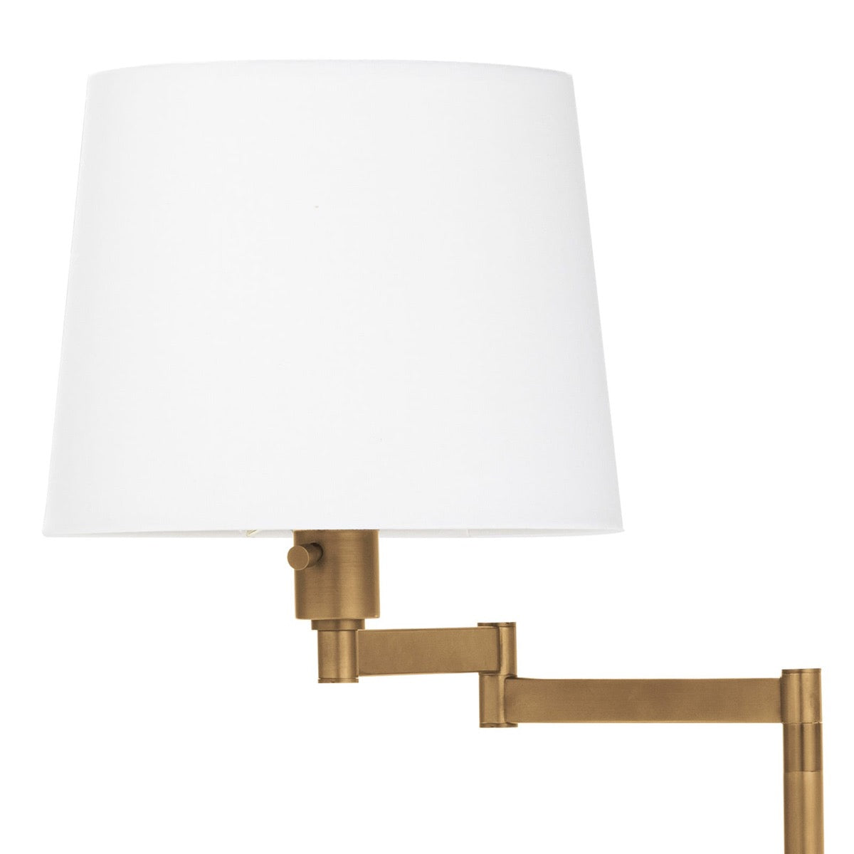 Virtue Floor Lamp Natural Brass shade. Detail view.