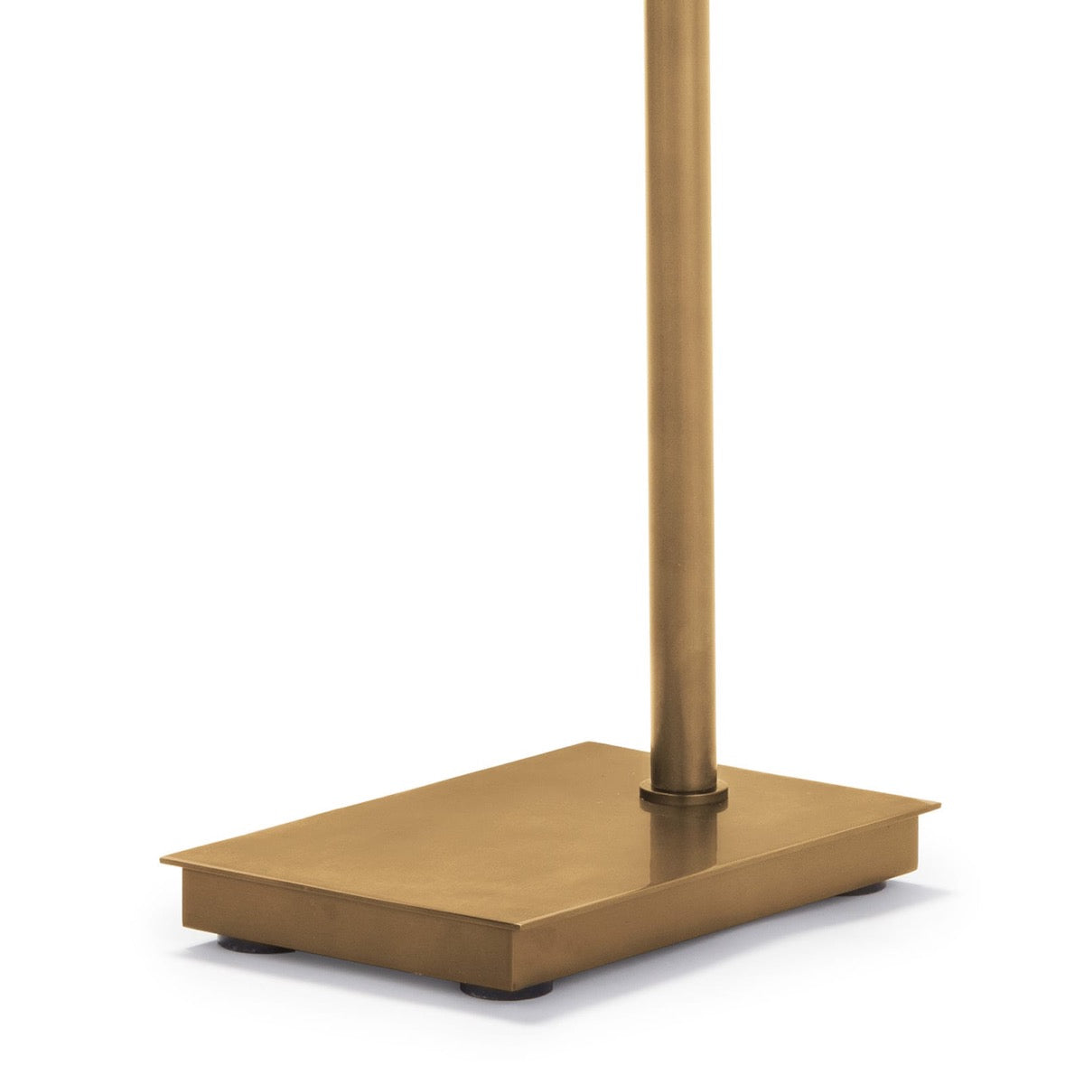 Virtue Floor Lamp Natural Brass base. Detail view.
