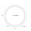 Molly Mirror with dimensions. Dimension view.