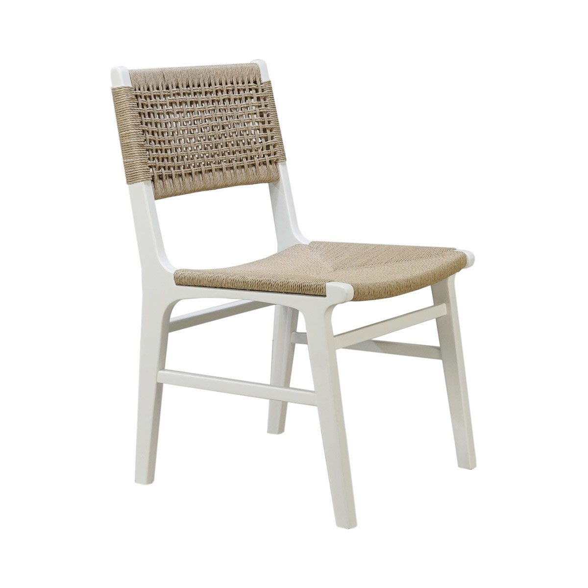 Munro Chair Matte White Lacquer. Right angle view.
