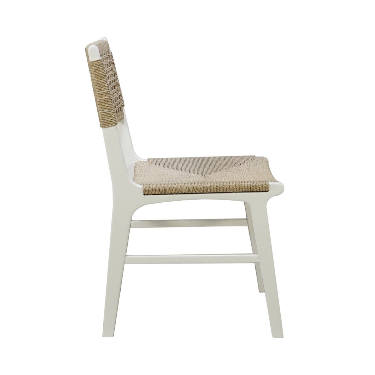 Munro Chair Matte White Lacquer. Right side view.