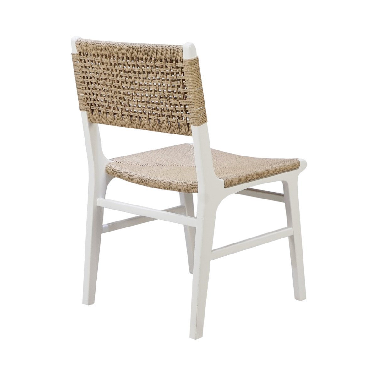 Munro Chair Matte White Lacquer. Right back view.
