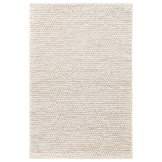 Niels Ivory Woven Wool/Viscose Rug. Top view.