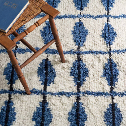 Noma Indigo Woven Wool Rug Rugs