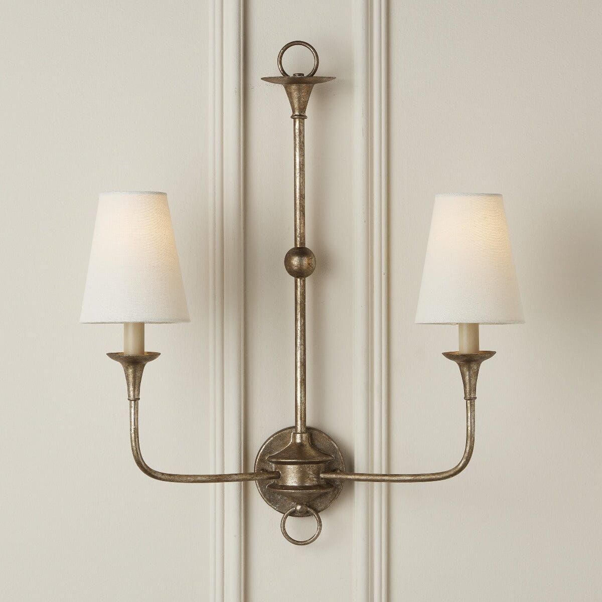 Off-White Fine Grasscloth Drum Chandelier Shade - Set of 2 Shades