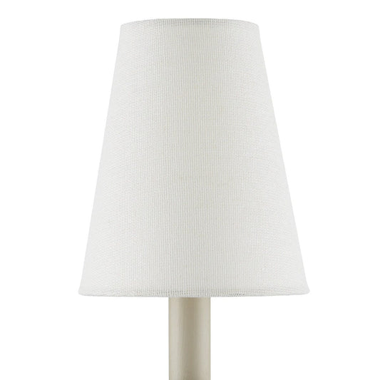 Off-White Fine Grasscloth Tapered Chandelier Shade - Set of 2 Shades