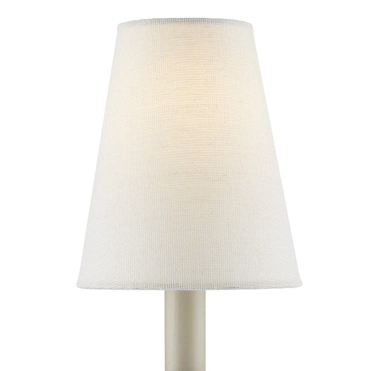 Off-White Fine Grasscloth Tapered Chandelier Shade - Set of 2 Shades
